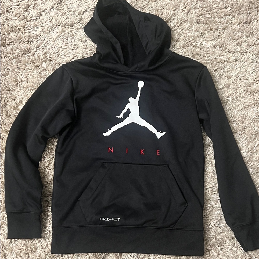 Nike Black Dri-FIT Hoodie with Jumpman Logo boys size M